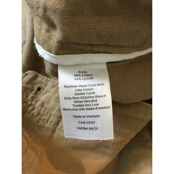 Talbots Slim Cargo Pant Womens 16 Khaki Beige Elastic Waist Classic Preppy Work - Picture 7 of 7